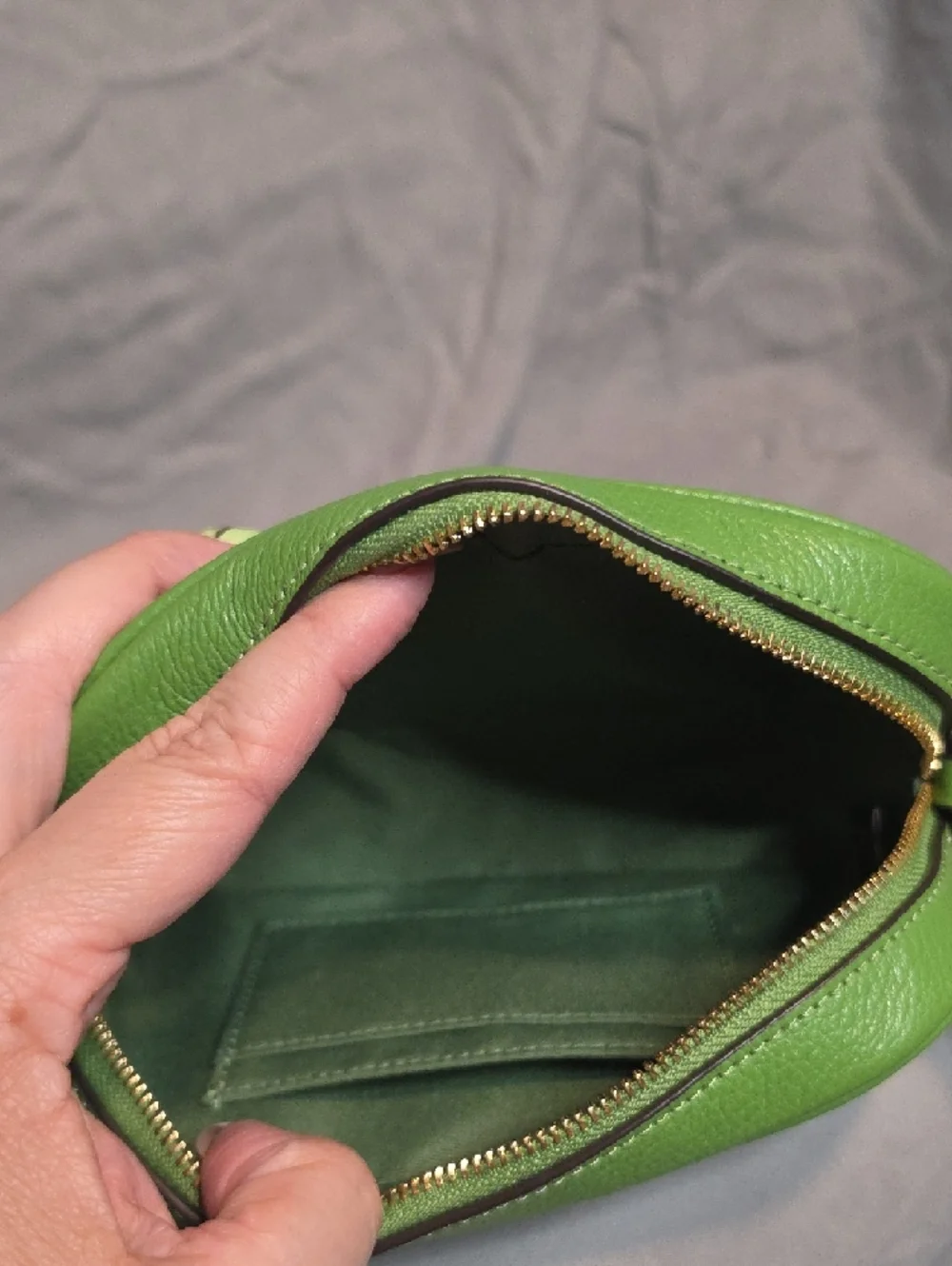 Coach Green Pebbled Leather Jamie Wristlet - Picture 4 of 5